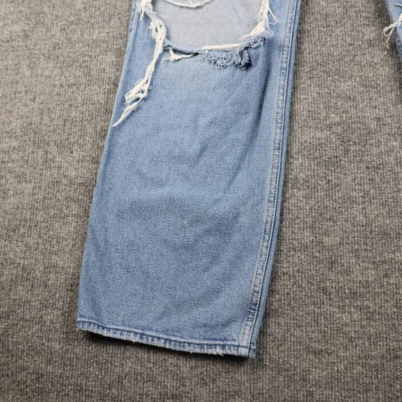 Hollister Jeans Womens 7 Light Wash Ultra High Rise Dad Distressed Ripped Knees - Picture 5 of 16